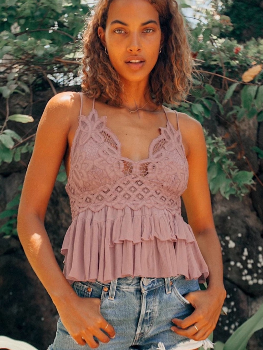 Free People Adella Cami in Dusty Mauve